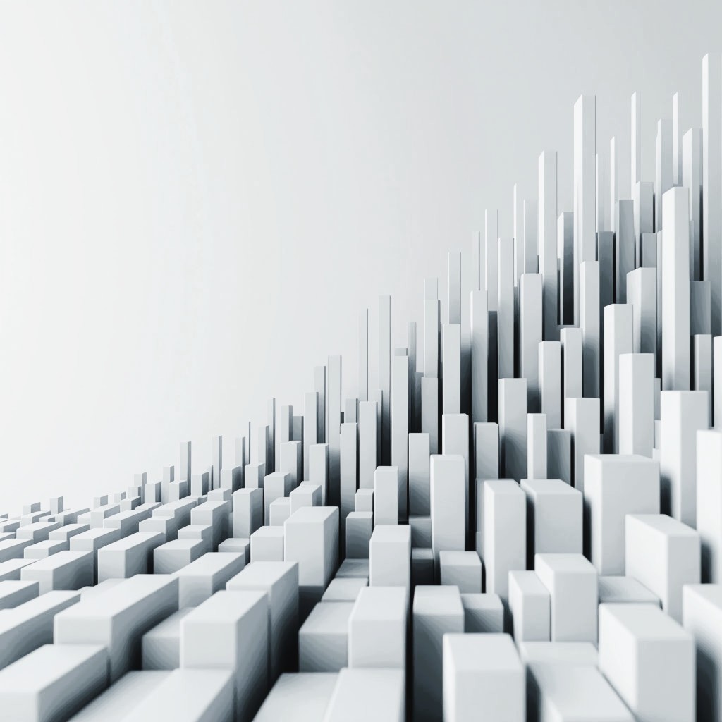 Abstract illustration of organic growth through progressively larger elements, representing search visibility improvement.